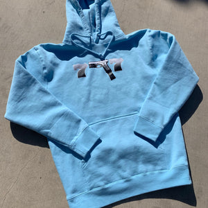 Baby Blue Don't Get Caught Lacking Rhinestone Hoodie
