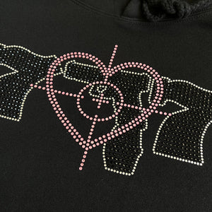 Black 777's Cross Hair Zip Up (Pink Heart)