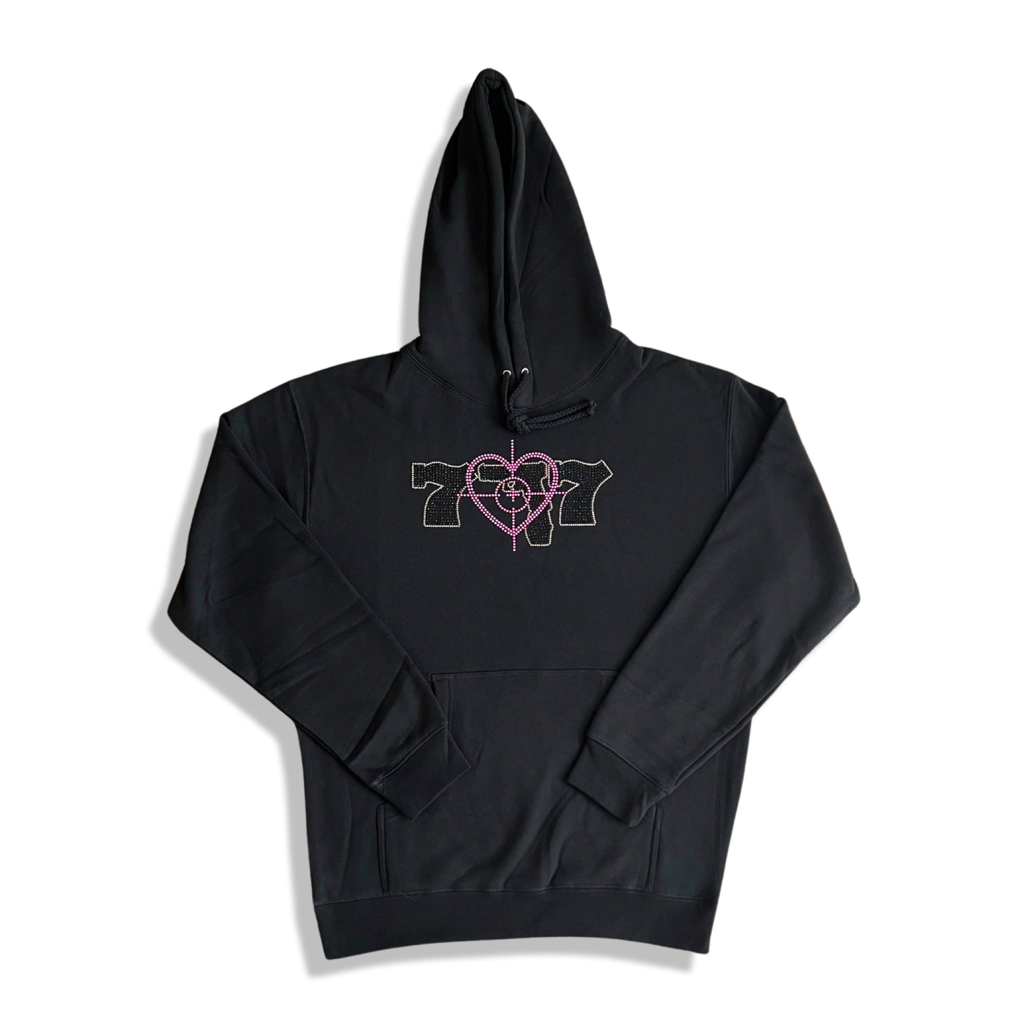 Black 777's Cross Hair Hoodie (Pink Heart)