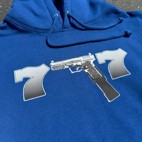Don't Get Caught Lacking Rhinestone Hoodie (Blue)