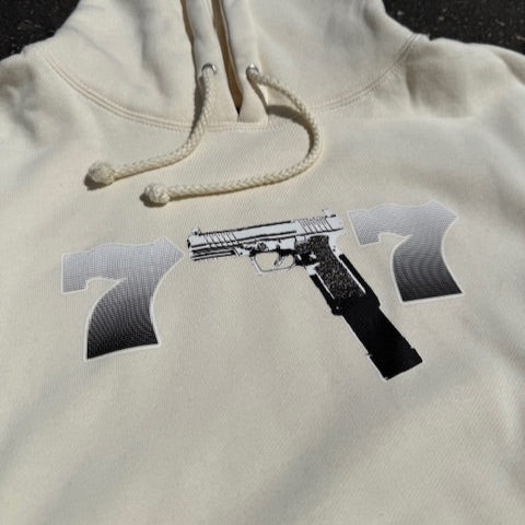 Don't Get Caught Lacking Rhinestone Hoodie (Cream)