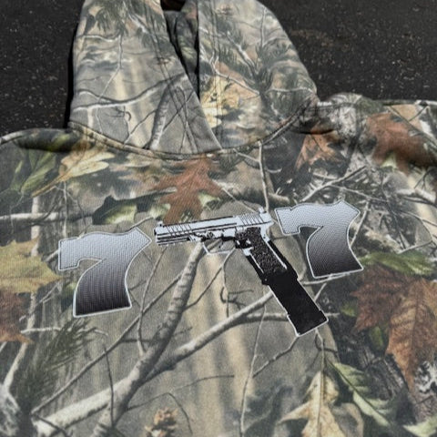 Don't Get Caught Lacking Rhinestone Hoodie (Wood Camo)