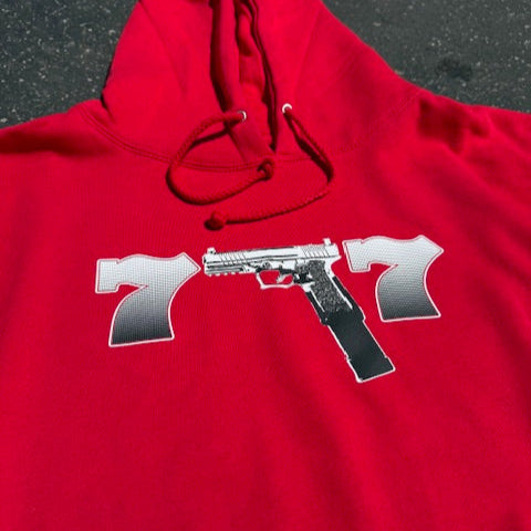 Don't Get Caught Lacking Rhinestone Hoodie (Red)