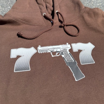 Don't Get Caught Lacking Rhinestone Hoodie (Brown)