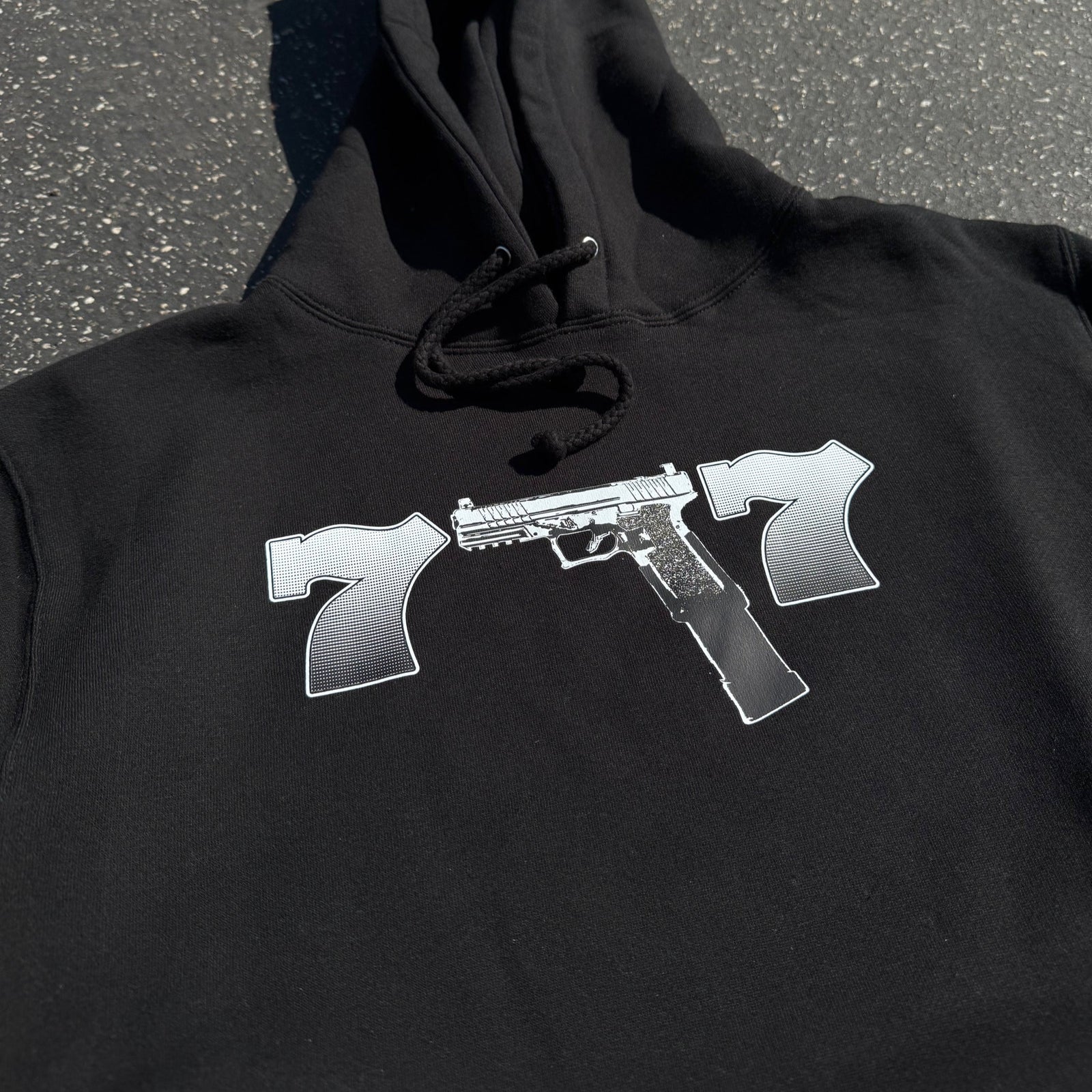 Don't Get Caught Lacking Rhinestone Hoodie (Black)