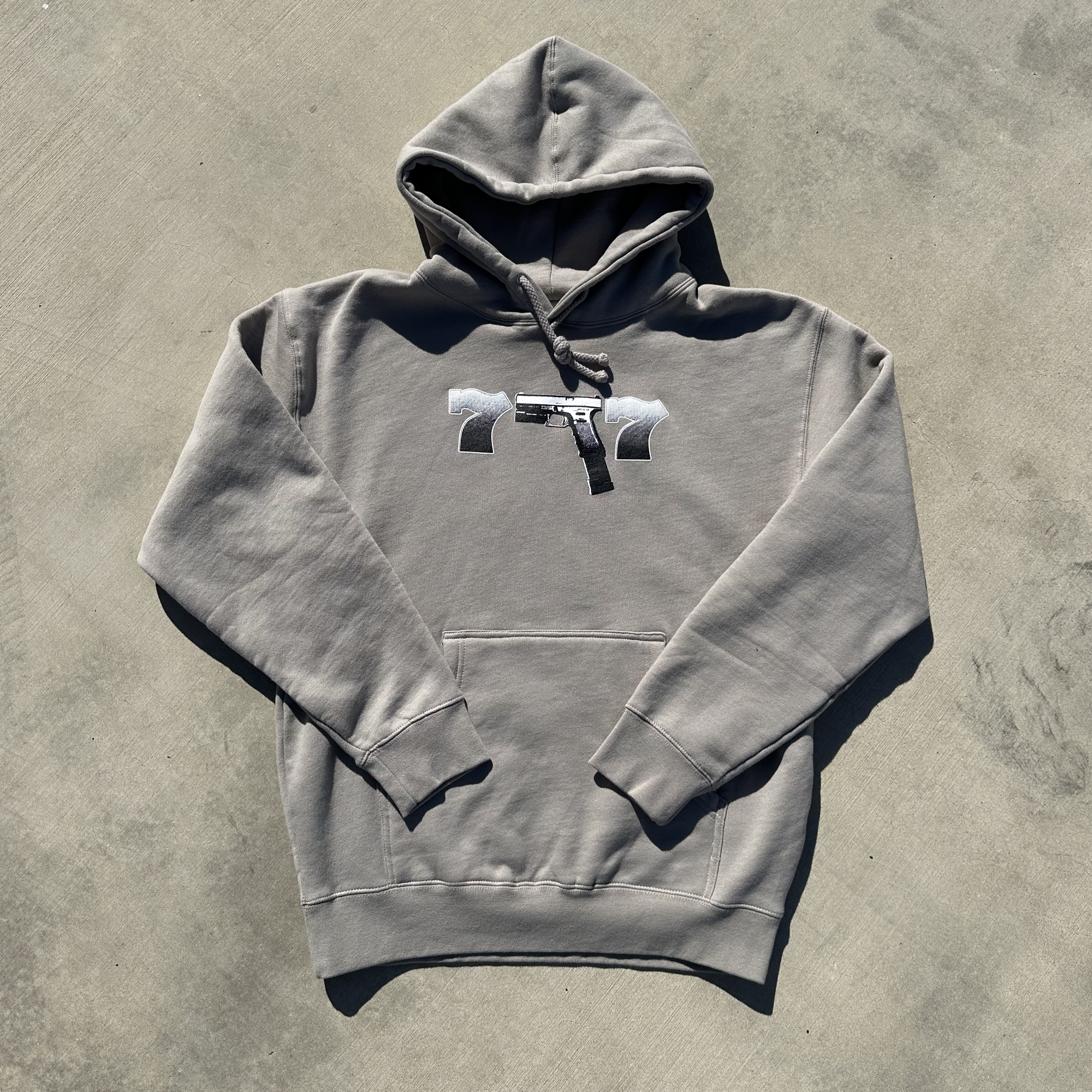 Smoke Grey Don't Get Caught Lacking Rhinestone Hoodie