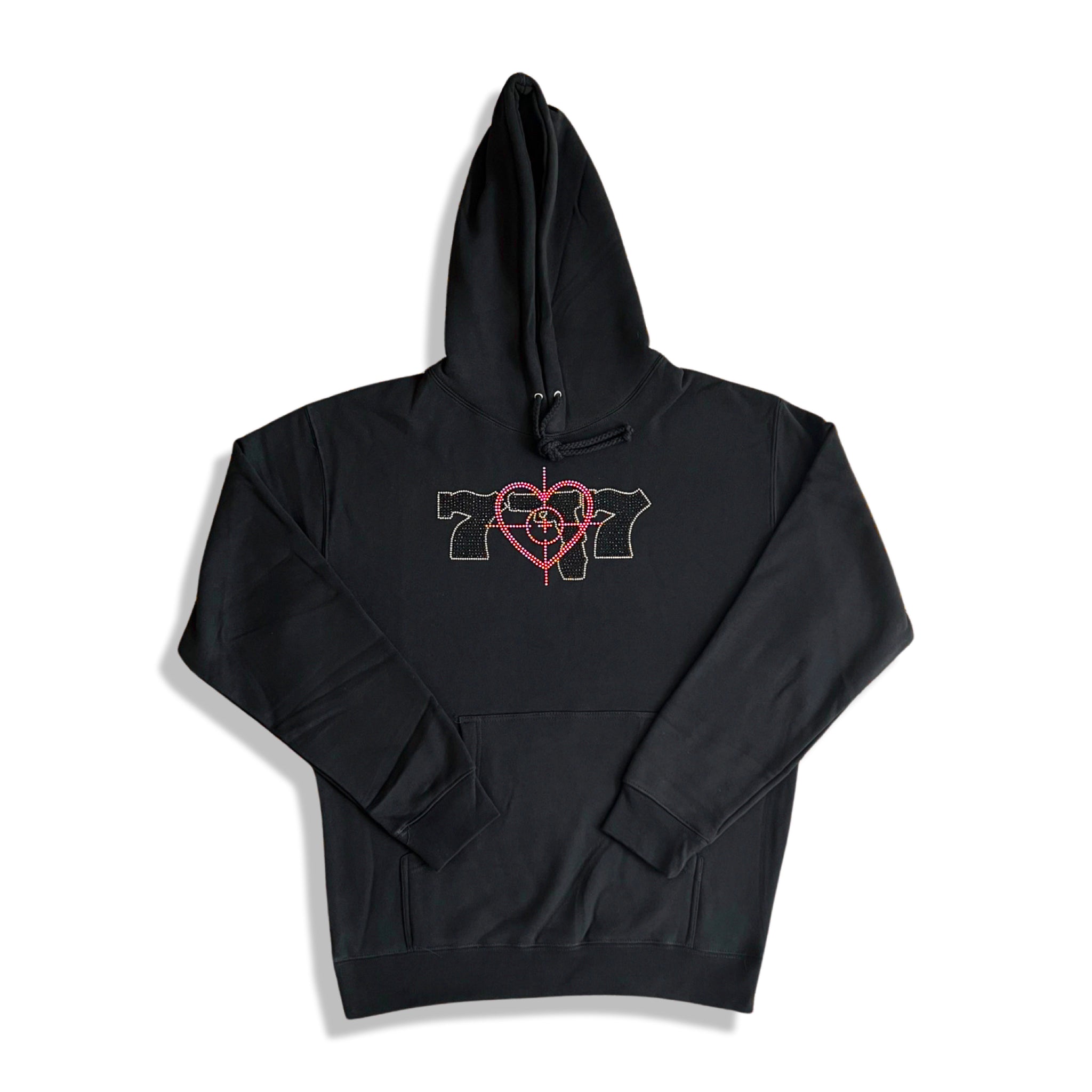 Black 777's Cross Hair Hoodie (Red Heart) - Secret777s